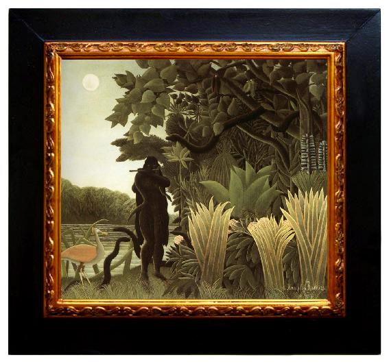 framed  Henri Rousseau The slangenbezweerder, Ta064